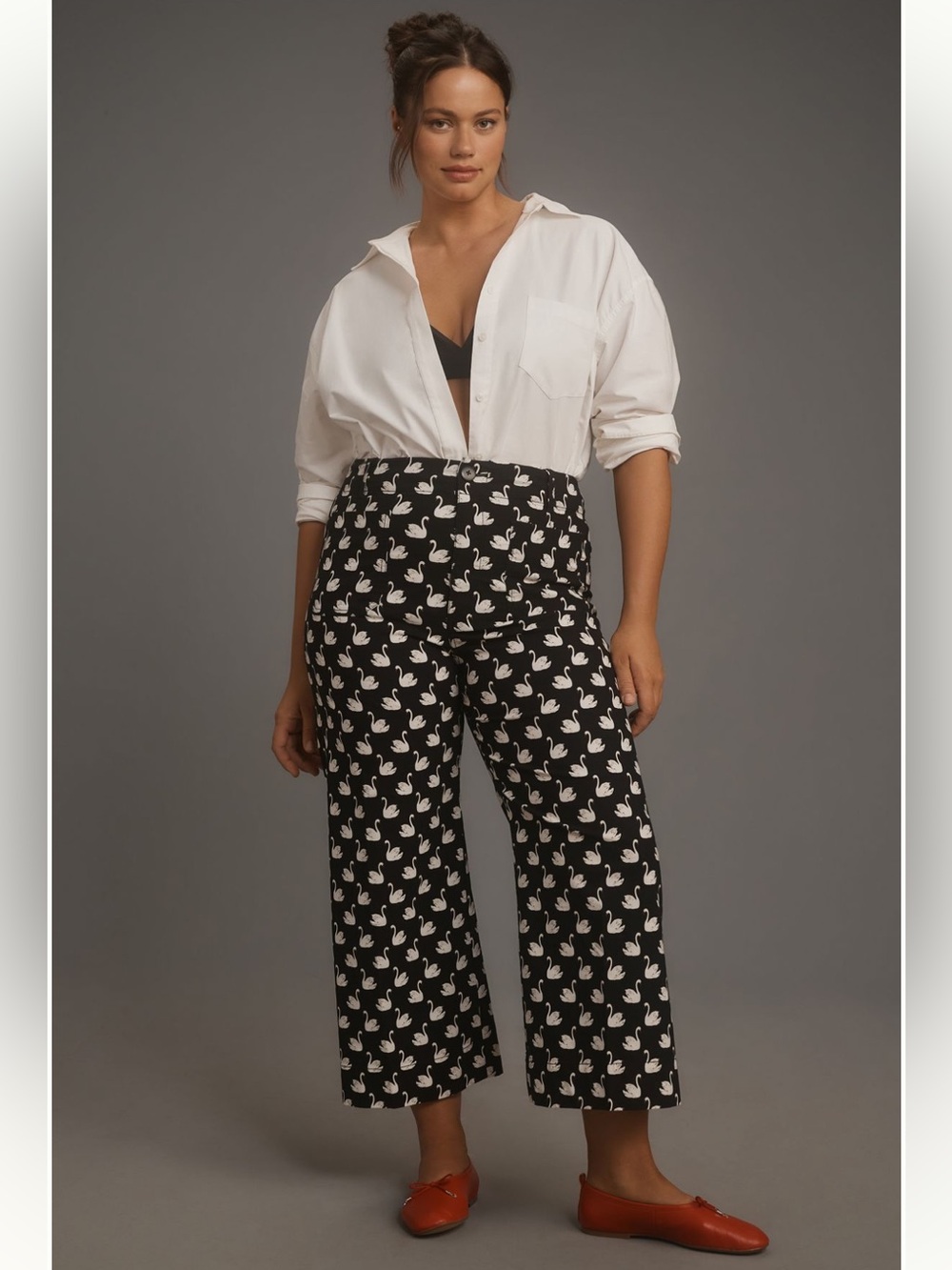 Anthropologie Maeve Colette High Rise Wide Leg Crop Pants in Magic Fabric - Picture 5 of 9